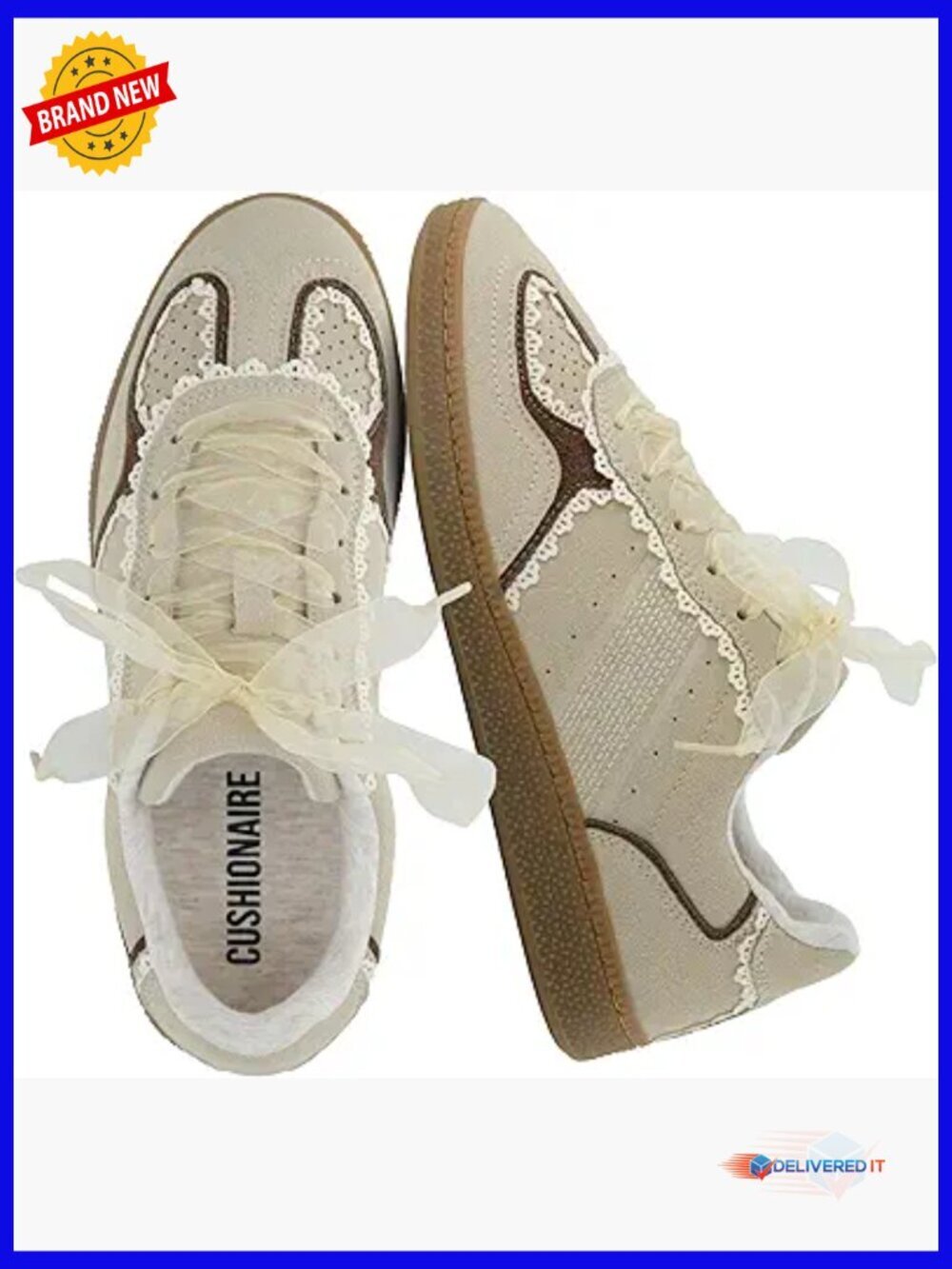 Lace Detail Casual Sneakers with Memory Foam - Ribbon Lace Up